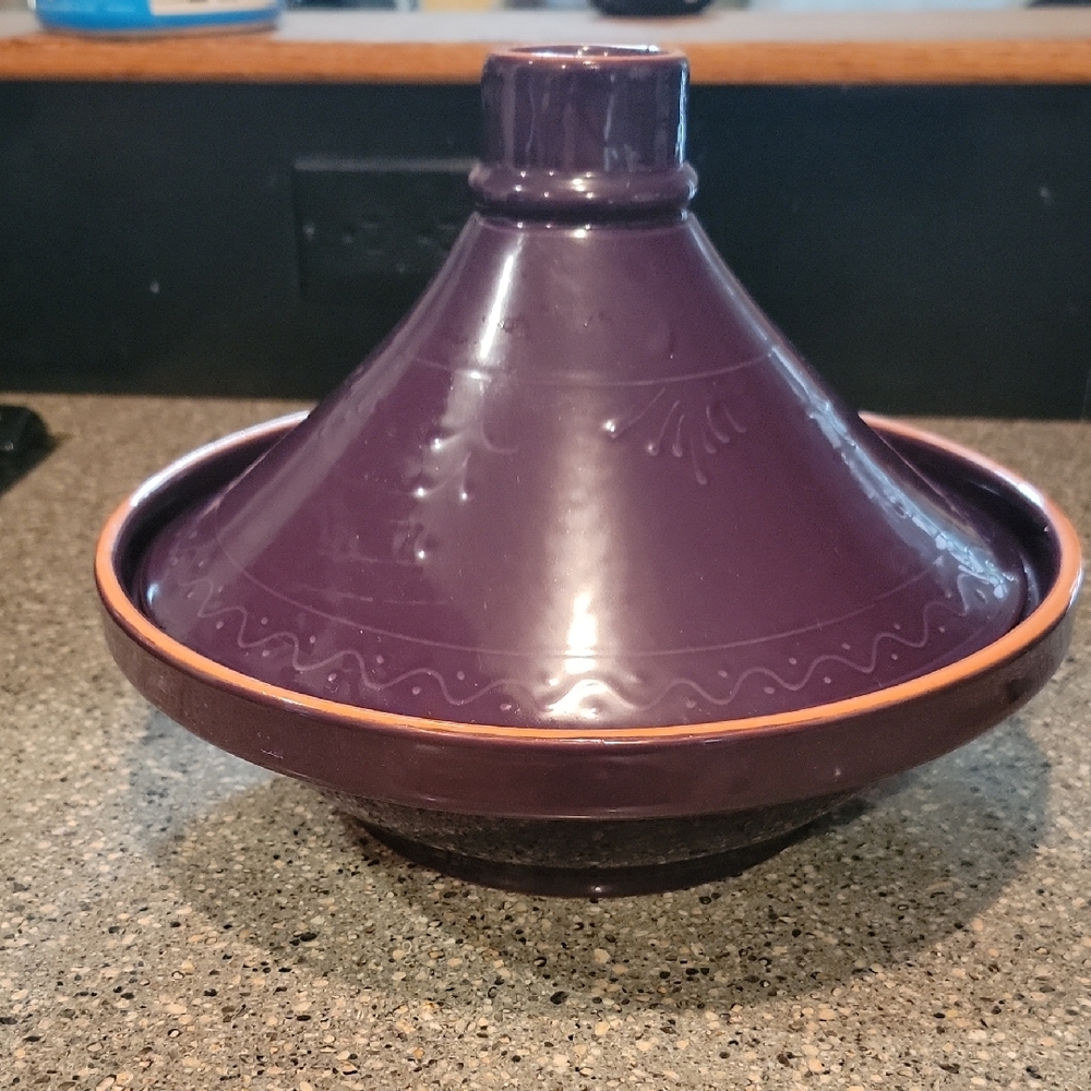 Cost Plus World Market Purple Ceramic Tangine - Picture 2 of 6